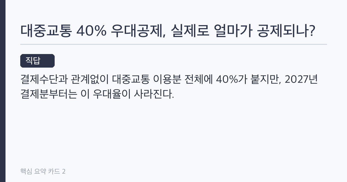 신용카드 소득공제 계산법, 대중교통 40%는 2026년 결제분까지