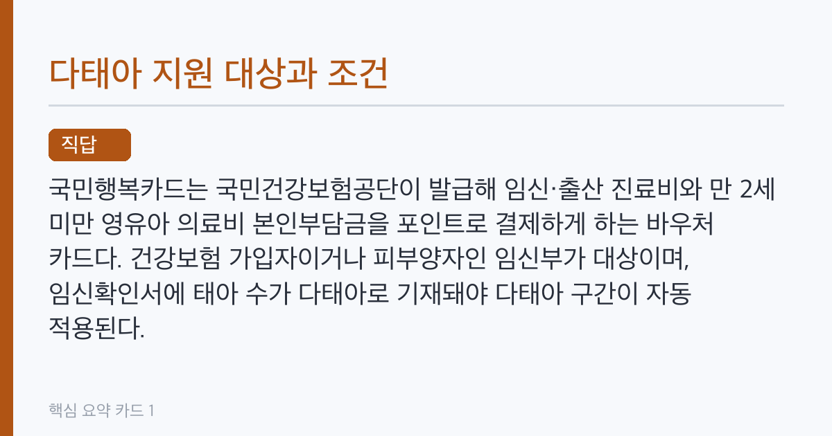 국민행복카드 다태아 지원금, 태아 수별 지급액과 신청 기한
